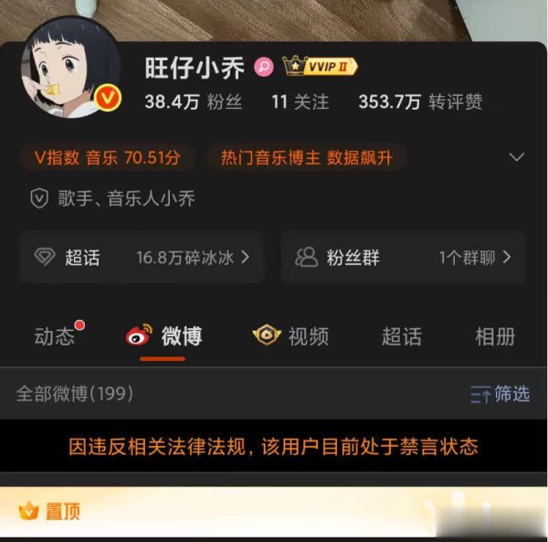 盛瑞德优配 网红“旺仔小乔”微博禁言、抖音掉粉超430万后公开道歉
